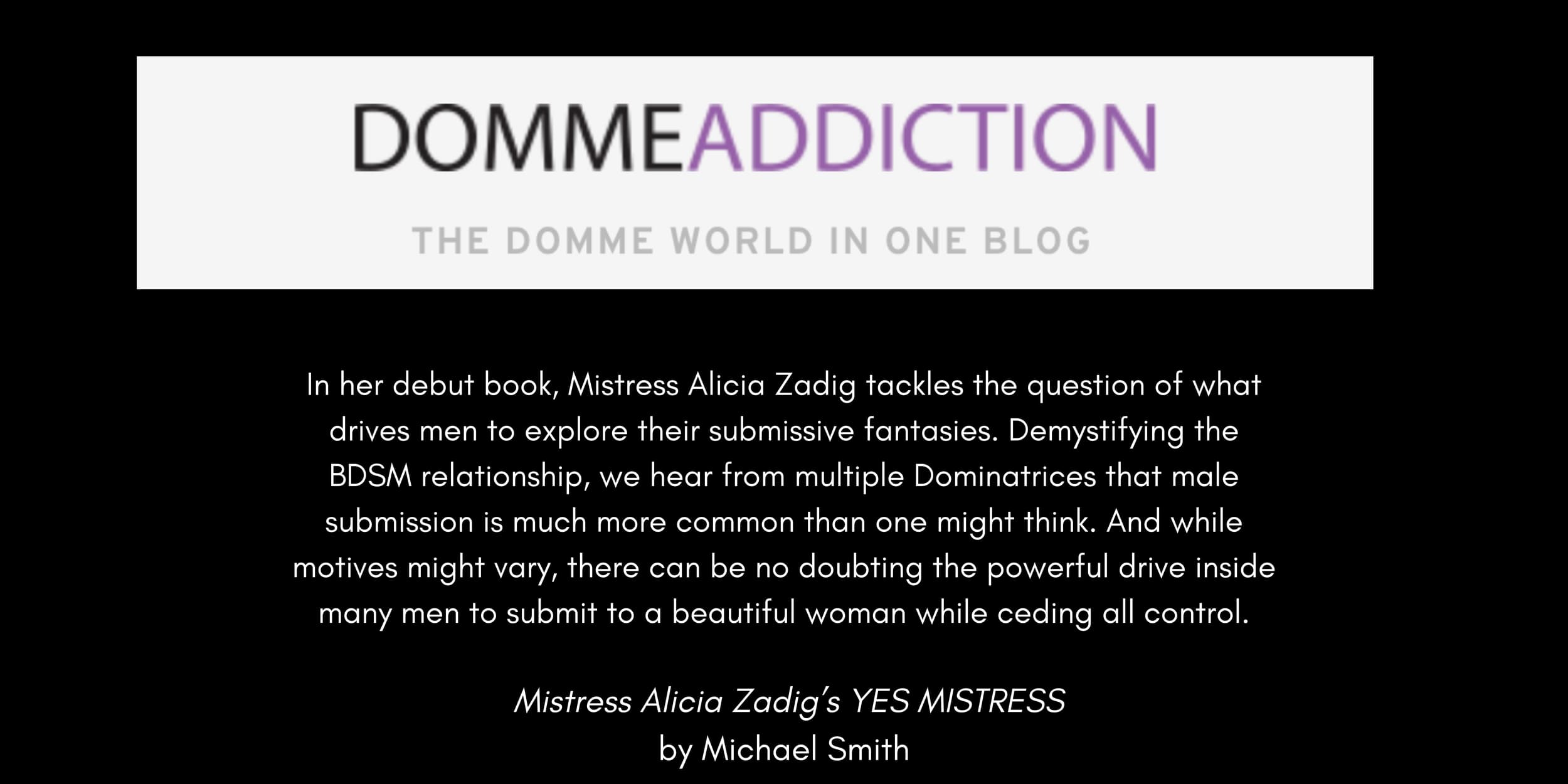 Domme Addiction — Yes, Mistress interview